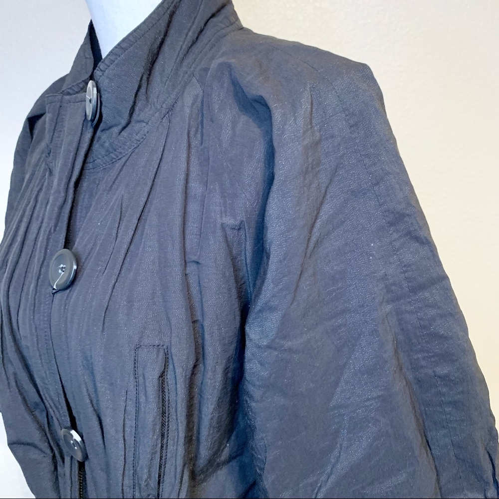 Vince Shimmering Sparkling Jacket Coat With 3/4 Sleeves Black Size XS - Picture 5 of 17